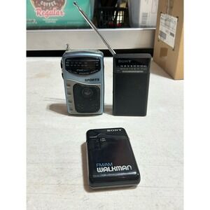 Lot of 3‎ Vintage AM/FM Radios – Sony ICF-P26, Sony Walkman SRF-29,Read...